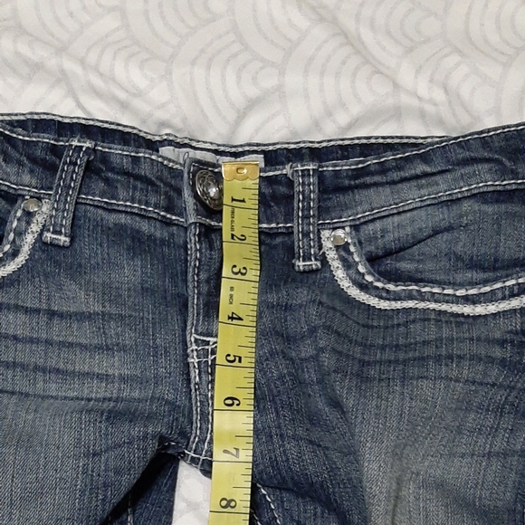 Women's 28R "Leo Bootcut" Distressed Embroidered Jeweled DayTrip Jeans - Picture 11 of 13